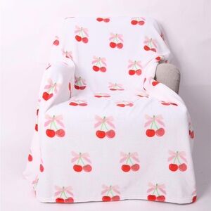 Palmetto Moon Cherries Flannel Micro Plush Throw Blanket